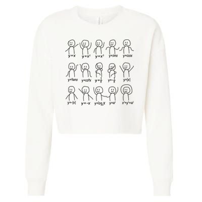 Funny Algebra Dance Graph Figures Math Equation Cropped Pullover Crew