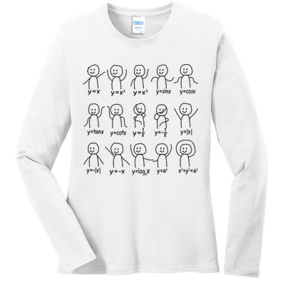 Funny Algebra Dance Graph Figures Math Equation Ladies Long Sleeve Shirt