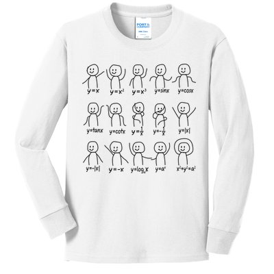 Funny Algebra Dance Graph Figures Math Equation Kids Long Sleeve Shirt