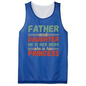 Father And Daughter He Is Her Hero She Is His Princess Funny Gift Mesh Reversible Basketball Jersey Tank