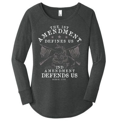 First Amendment Defines Us The Second Defends Us Gun Women's Perfect Tri Tunic Long Sleeve Shirt