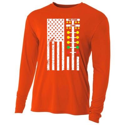 Flag American Drag Race Track Strip Light Tree Cooling Performance Long Sleeve Crew