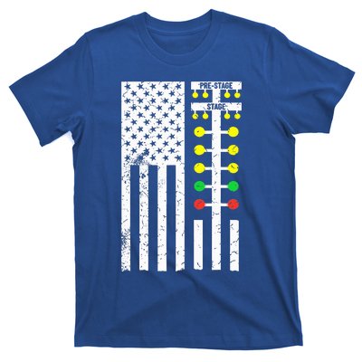 Flag American Drag Race Track Strip Light Tree T-Shirt