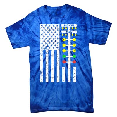 Flag American Drag Race Track Strip Light Tree Tie-Dye T-Shirt