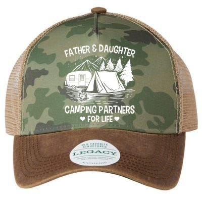 Father And Daughter Camping Partners For Life Gift Legacy Tie Dye Trucker Hat