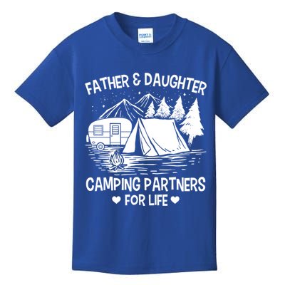 Father And Daughter Camping Partners For Life Gift Kids T-Shirt