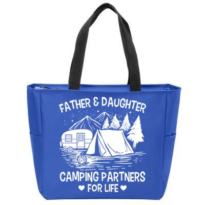Father And Daughter Camping Partners For Life Gift Zip Tote Bag