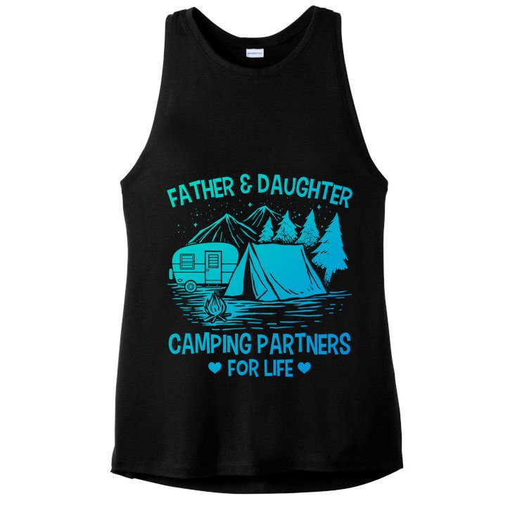 Father And Daughter Camping Partners For Life Gift Ladies PosiCharge Tri-Blend Wicking Tank