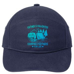 Father And Daughter Camping Partners For Life Gift 7-Panel Snapback Hat