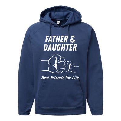 Father And Daughter Fist Bump Gift New Dad Gift Performance Fleece Hoodie