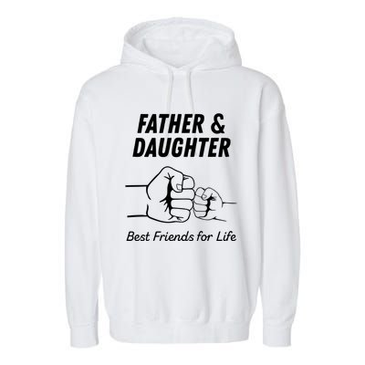 Father And Daughter Fist Bump Gift New Dad Gift Garment-Dyed Fleece Hoodie