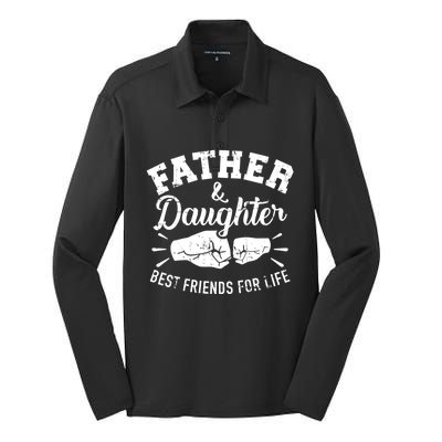 Father And Daughter Best Friends For Life Silk Touch Performance Long Sleeve Polo