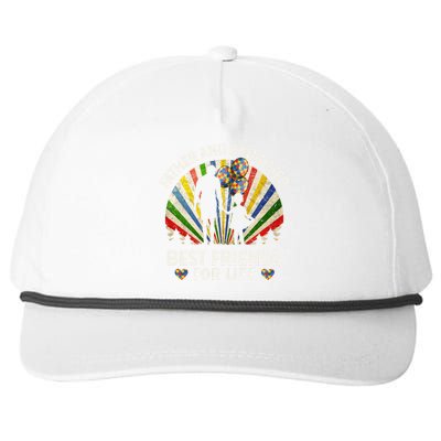 Father And Daughter Best Friends For Life Autism Awareness Snapback Five-Panel Rope Hat