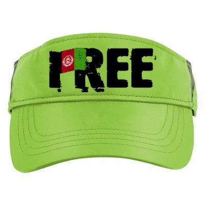 Free Afghanistan Distressed Flag Adult Drive Performance Visor