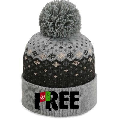 Free Afghanistan Distressed Flag The Baniff Cuffed Pom Beanie