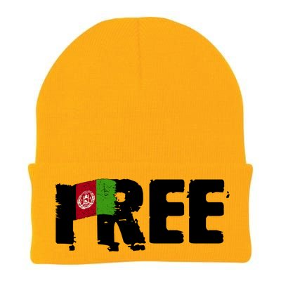 Free Afghanistan Distressed Flag Knit Cap Winter Beanie