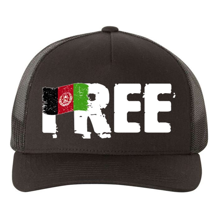 Free Afghanistan Distressed Flag Yupoong Adult 5-Panel Trucker Hat