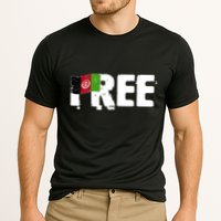 Free Afghanistan Distressed Flag Cooling Performance Crew T-Shirt