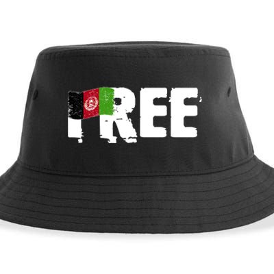 Free Afghanistan Distressed Flag Sustainable Bucket Hat