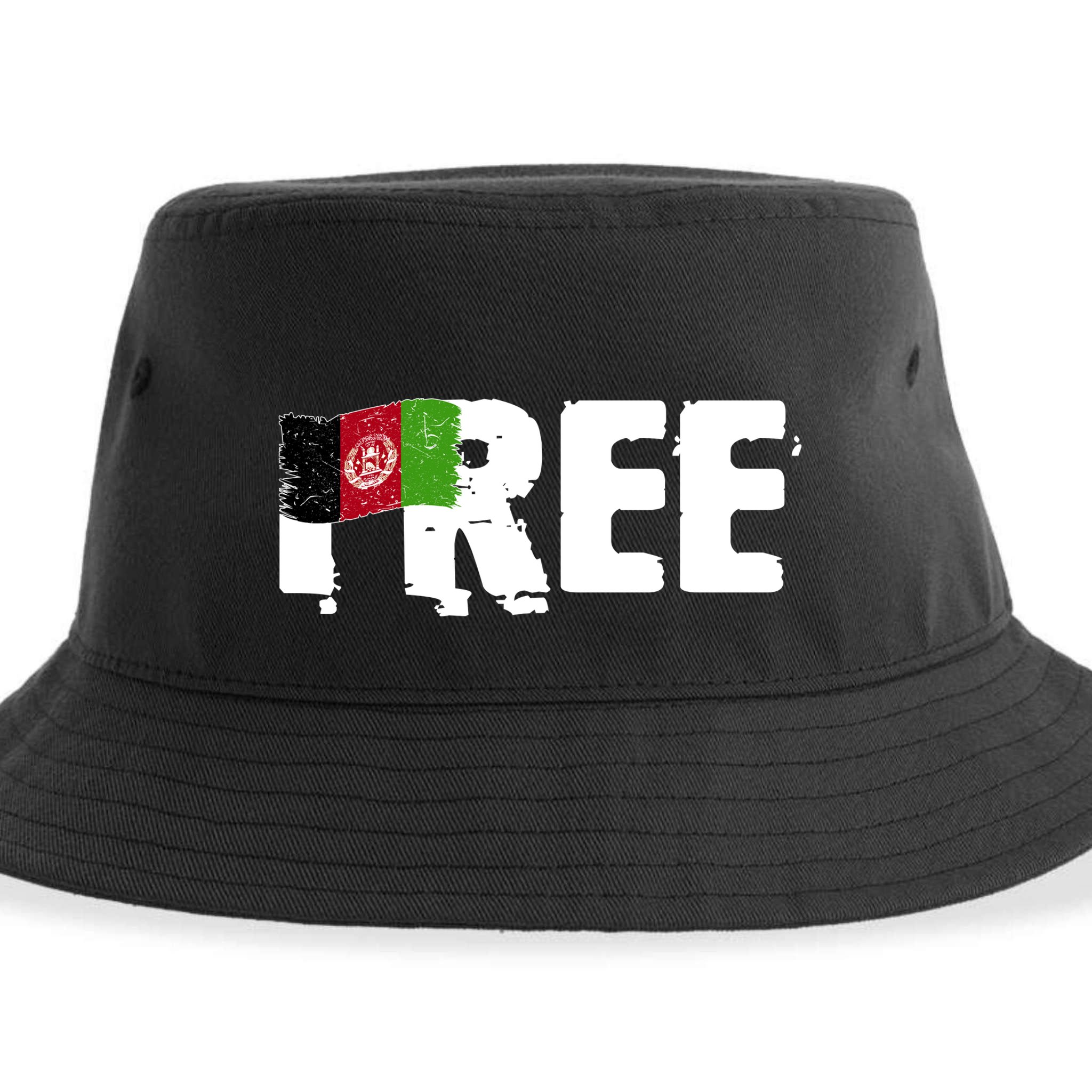 Free Afghanistan Distressed Flag Sustainable Bucket Hat