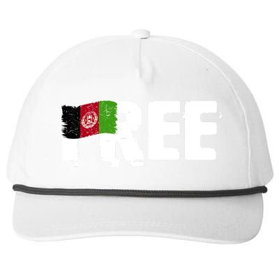 Free Afghanistan Distressed Flag Snapback Five-Panel Rope Hat