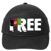 Free Afghanistan Distressed Flag 7-Panel Snapback Hat