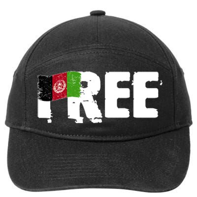 Free Afghanistan Distressed Flag 7-Panel Snapback Hat