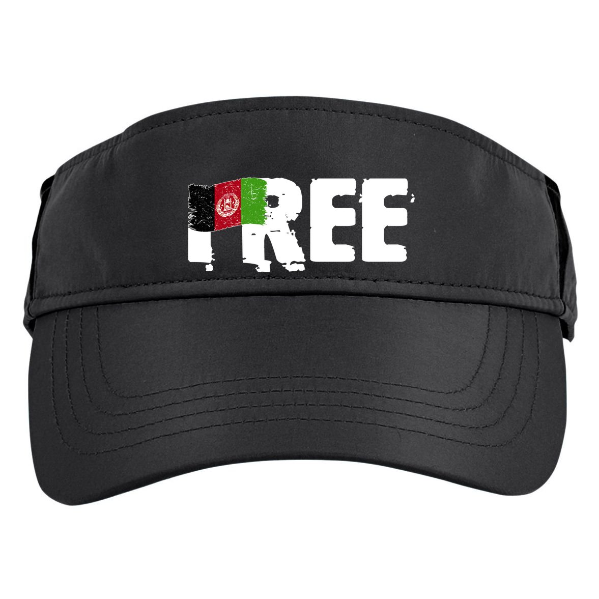 Free Afghanistan Distressed Flag Adult Drive Performance Visor