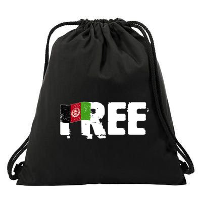 Free Afghanistan Distressed Flag Drawstring Bag