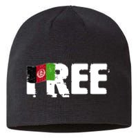 Free Afghanistan Distressed Flag Sustainable Beanie