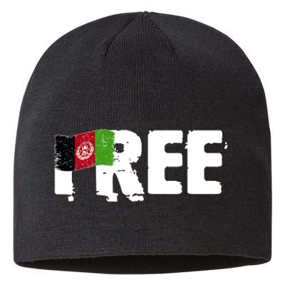 Free Afghanistan Distressed Flag Sustainable Beanie