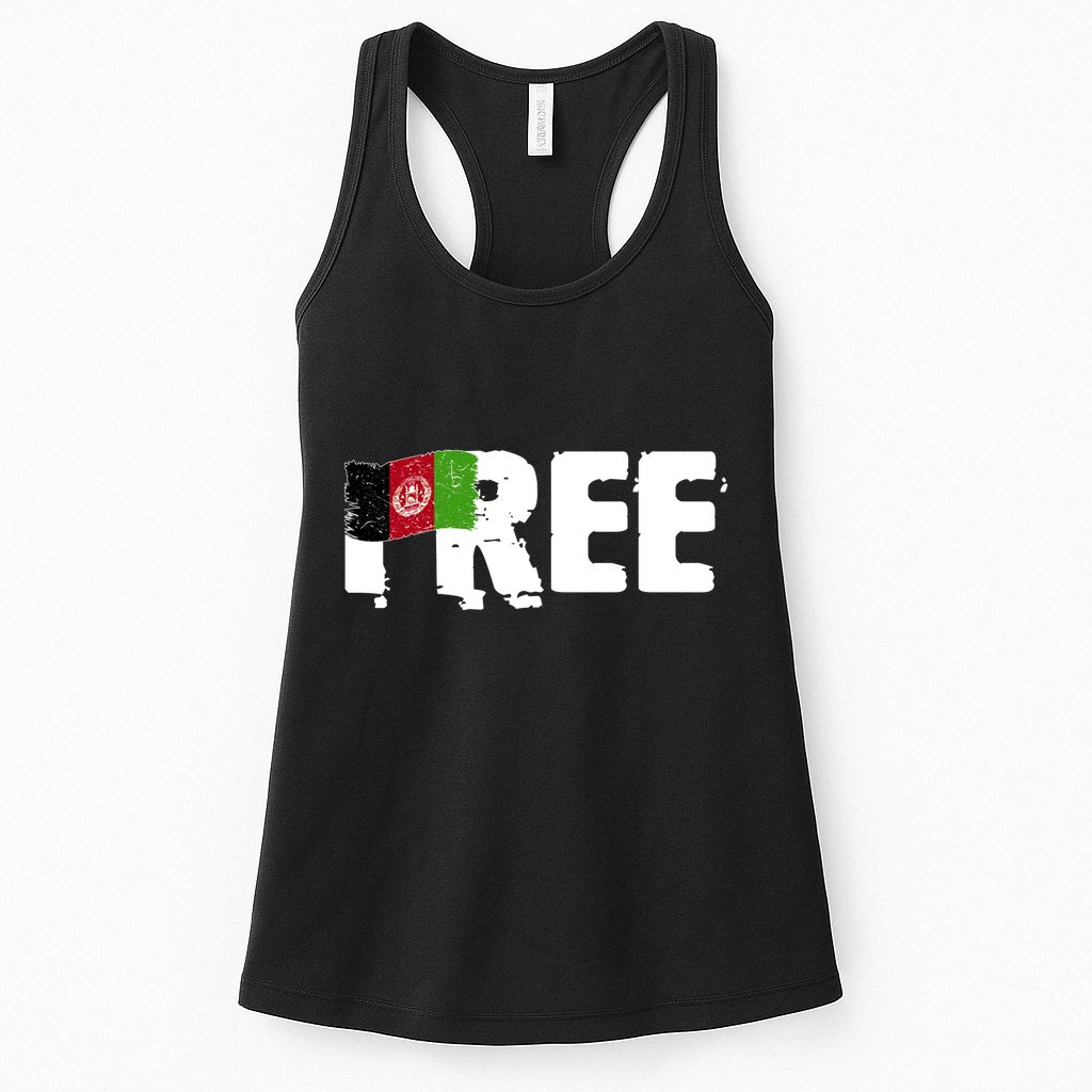 Free Afghanistan Distressed Flag Womens Tank Top