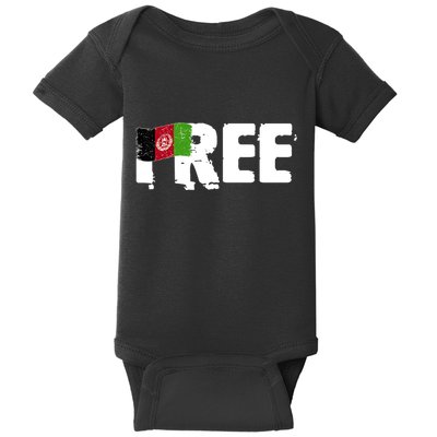 Free Afghanistan Distressed Flag Baby Bodysuit