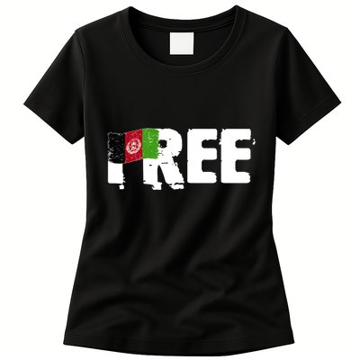 Free Afghanistan Distressed Flag Womens T-Shirt
