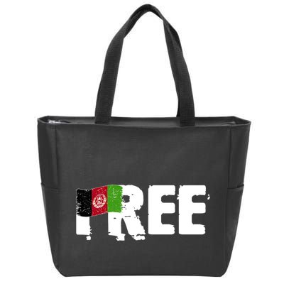 Free Afghanistan Distressed Flag Zip Tote Bag