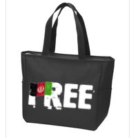 Free Afghanistan Distressed Flag Zip Tote Bag