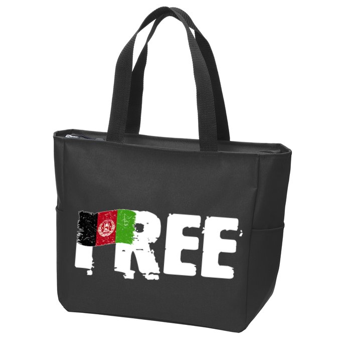 Free Afghanistan Distressed Flag Zip Tote Bag