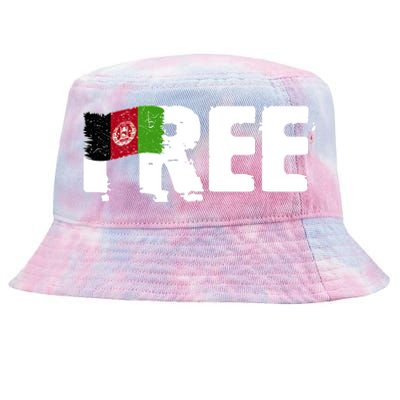 Free Afghanistan Distressed Flag Tie-Dyed Bucket Hat