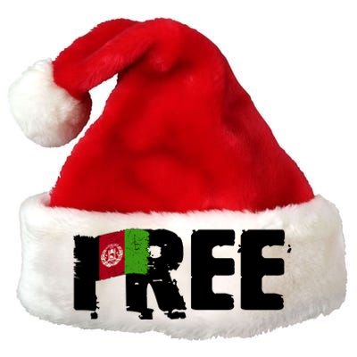 Free Afghanistan Distressed Flag Premium Christmas Santa Hat