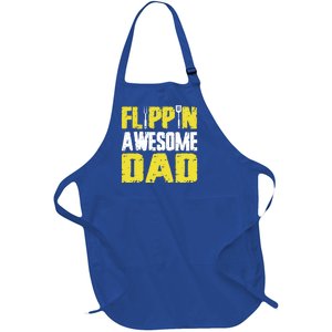 Flippin Awesome Dad Quote Barbecue Chef Dad Gift Full-Length Apron With Pockets