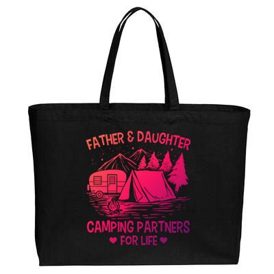 Father And Daughter Camping Partners For Life Gift Cotton Canvas Jumbo Tote