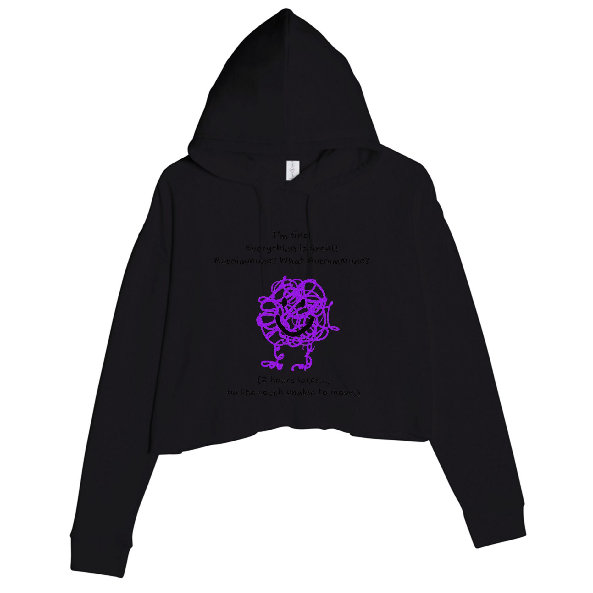 Fun Autoimmune Do Too Much Crop Fleece Hoodie