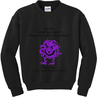 Fun Autoimmune Do Too Much Kids Sweatshirt