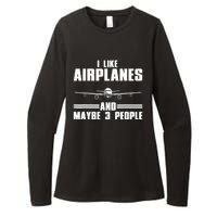 Funny Airplane Design For Aviation Aviator Pilot Womens CVC Long Sleeve Shirt