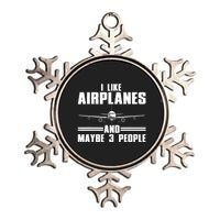 Funny Airplane Design For Aviation Aviator Pilot Metallic Star Ornament