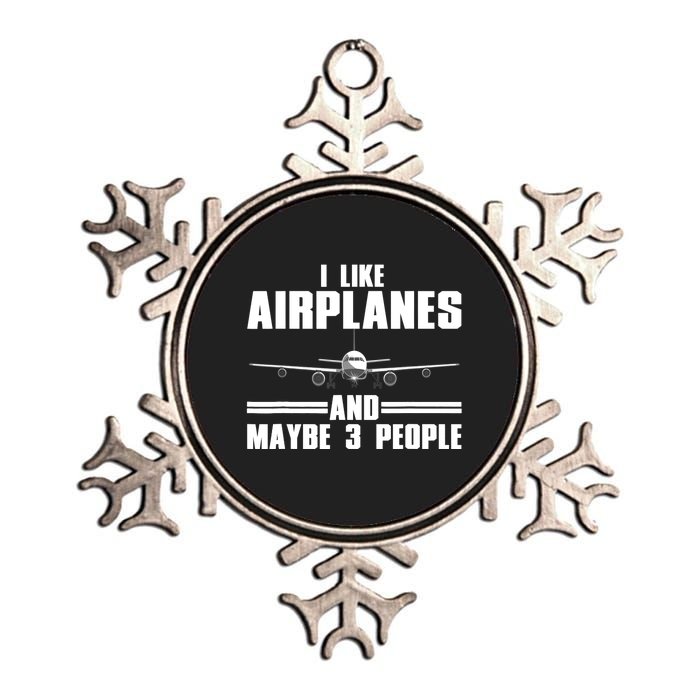 Funny Airplane Design For Aviation Aviator Pilot Metallic Star Ornament