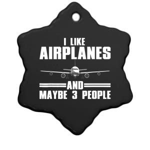 Funny Airplane Design For Aviation Aviator Pilot Ceramic Star Ornament