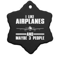 Funny Airplane Design For Aviation Aviator Pilot Ceramic Star Ornament