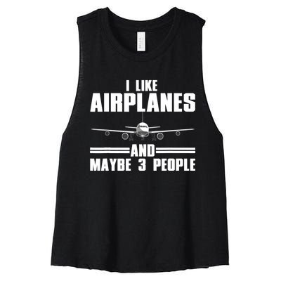 Funny Airplane Design For Aviation Aviator Pilot Women's Racerback Cropped Tank