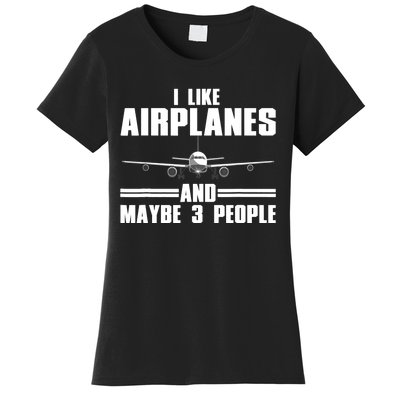 Funny Airplane Design For Aviation Aviator Pilot Women's T-Shirt